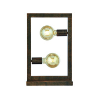 Oblong 2Lt Table Lamp - Rustic Brown Metal - EU24101-2RU EU24101-2RU