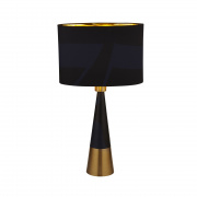 Reflect Mirror Table Lamp - Back Wood & Black Shade