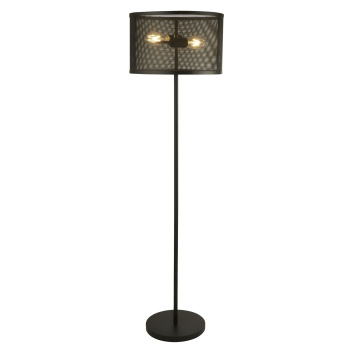Svietidlá Searchlight - Fishnet  2Lt Floor Lamp  - Matt Black Metal & Mesh Shade | KÓD: EU2832-2BK