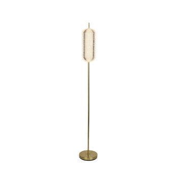 Svietidlá Searchlight - Capsule LED Floor Lamp, Satin Brass Metal and Acrylic Shade | KÓD: EU28806SB