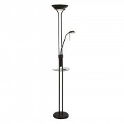 Gio LED Mother & Child Floor Lamp- Satin Brass & Black Metal