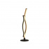 Bloom Swirl LED Floor Lamp - Black Metal & Wood Effect