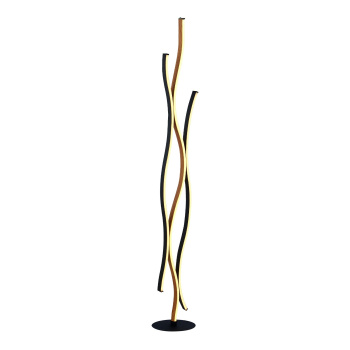 Svietidlá Searchlight - Bloom Floor Lamp - Black Metal & Wood Effect | KÓD: EU32102-1BK
