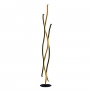 1LT SWIRL LED TABLE LAMP, BLACK WITH WOOD EFFECT