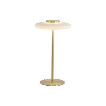 Svietidlá Searchlight - Record LED Table Lamp, Gold Metal with White Glass | KÓD: EU33120PB