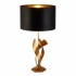 BREEZE 1LT TABLE LAMP, PAINTED GOLD, BLACK SHADE WITH GOLD INTERIOR