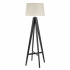 Easel Floor Lamp - Dark Wood Base & Linen Shade