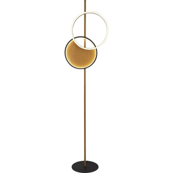 Svietidlá Searchlight - Curio Floor Lamp - Black Metal & Wood | KÓD: EU36302-1BK