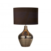 SMOKED MOSAIC TABLE LAMP WITH BROWN SUEDE SHADE