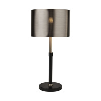 Rachel Table Lamp- Black, Silver, Chrome Metal & Black Shade - EU3877BK EU3877BK