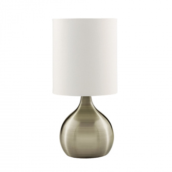Svietidlá Searchlight - Touch Table Lamp - Antique Brass Metal & Ivory Fabric Shade | KÓD: EU3923AB