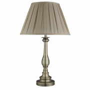 Flemish Table Lamp - Antique Brass Spindle & Pleated Shade