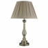 FLEMISH TABLE LAMP, SPINDLE BASE - ANTIQUE BRASS, MINK PLEATED SHADE