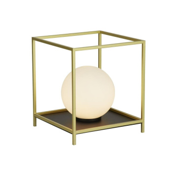 Svietidlá Searchlight - Block Table Lamp - Gold Metal & Opal Glass | KÓD: EU4452GO