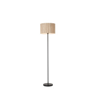 Meadow 1Lt Floor Lamp, Natural Grass Shade and Black Metal - EU49713BK EU49713BK