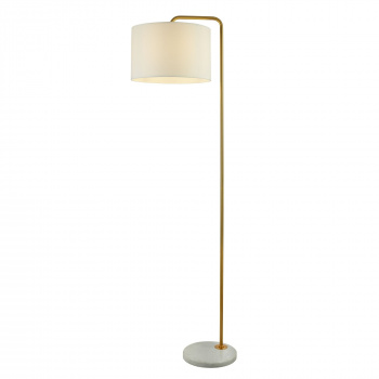 Svietidlá Searchlight - Gallow Floor Lamp-Antique Gold Metal, Marble & White Fabric | KÓD: EU5024GO