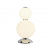 SNOWBALL 2LT TABLE LAMP, CHROME WITH OPAL GLASS SHADE