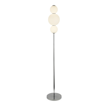Svietidlá Searchlight - Snowball  3Lt Floor Lamp  - Chrome Metal & Opal Glass | KÓD: EU51021-3CC