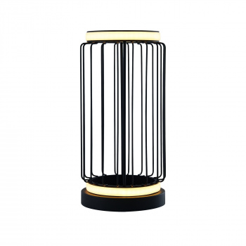 Svietidlá Searchlight - Circolo Cage Table Lamp - Black Metal & White Silicon | KÓD: EU54210-1BK