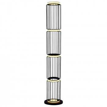 Svietidlá Searchlight - Circolo Cage Floor Lamp - Black Metal & White Silicon | KÓD: EU54211-1BK