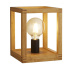 Square 2Lt Floor Lamp - Wood & Black Metal