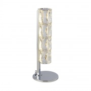 LORI 3LT LED FLOOR LAMP, CRUSHED ICE EFFECT SHADE, CHROME