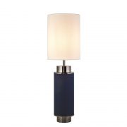 PEDESTAL TABLE LAMP - GLASS COLUMN & SATIN SILVER BASE, CREAM SHADE