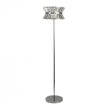 Svietidlá Searchlight - Uptown 3Lt Floor Lamp - Chrome Metal & Clear Crystal | KÓD: EU59411-3CC