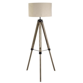 Svietidlá Searchlight - Easel Floor Lamp - Light Wood & Cream Linen Shade | KÓD: EU6006BR