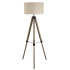 Easel Floor Lamp - Brown Wood Base & Linen Shade