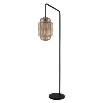Svietidlá Searchlight - x Java Floor Lamp - Black Metal & Bamboo Shade | KÓD: EU60096BK