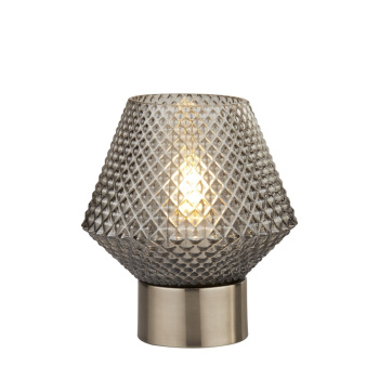 Svietidlá Searchlight - Avia Table Lamp - Black Chrome Metal & Smoked Glass | KÓD: EU60754SM