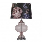 Regina Table Lamp - Midnight Garden Print With Smoke Glass