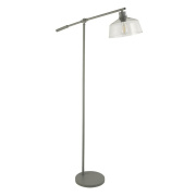 x Canterbury Floor Lamp - Clear Glass & Grey Task