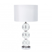 Torino Table Lamp - Amber Glass With Linen Shade