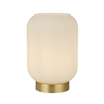 Svietidlá Searchlight - Pearl Table Lamp - White Frosted Glass & Satin Brass Metal | KÓD: EU61972SB
