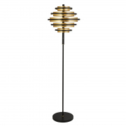 Hive 5Lt LED Pendant -Black Metal & Gold Leaf