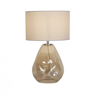 Svietidlá Searchlight - Devon 1Lt Table Lamp, Champagne Punched Glass with Off White | KÓD: EU65420CP