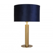 London Table Lamp - Knurled Gold,  Black Velvet Shade