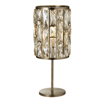 Svietidlá Searchlight - Bijou Table Lamp - Antique Brass Metal & Champagne Glass | KÓD: EU6584AB