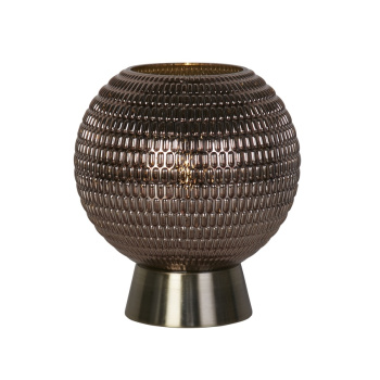 Svietidlá Searchlight - Mila Table Lamp - Antique Brass Metal & Brown Glass | KÓD: EU67008AB