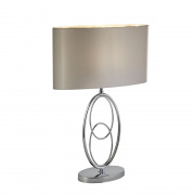 LOOPY 1LT TABLE LAMP, CHROME WITH WHITE SHADE