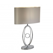 Loopy Table Lamp - Chrome With Faux Silk Shade