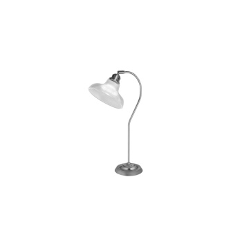 Svietidlá Searchlight - Bistro III Table Lamp -Satin Silver & Holphane Style Glass | KÓD: EU7180SS