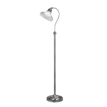 Svietidlá Searchlight - Bistro III Floor Lamp - Satin Silver & Holphane Style Glass | KÓD: EU7184SS