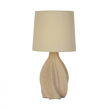 Svietidlá Searchlight - Twist 1Lt Table Lamp, Ceramic with Linen Shade | KÓD: EU74210CR