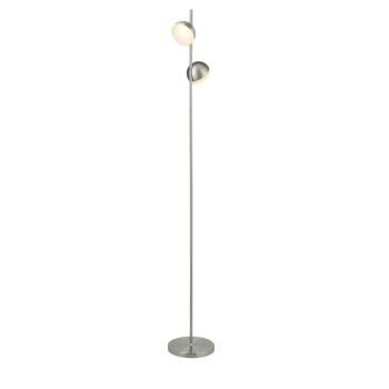 Svietidlá Searchlight - Tully Floor Lamp - Satin Silver Metal & Frosted Shade | KÓD: EU7452-2SS