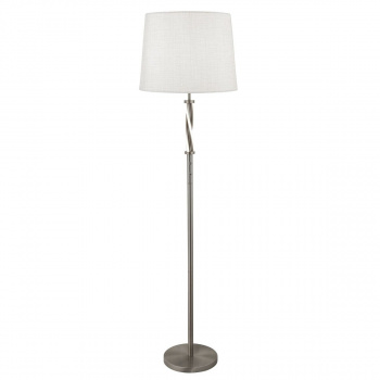 Svietidlá Searchlight - Vegas Floor Lamp - Satin Silver Metal &  Ivory Hessian Shade | KÓD: EU7565SS