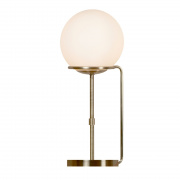 Sphere Table Lamp - Antique Brass & Opal Glass Shade