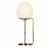 SPHERE 1LT FLOOR LAMP, ANTIQUE BRASS, BLACK BRAIDED CABLE, OPAL WHITE GLASS SHADE